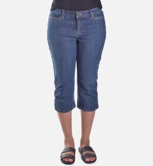 Ralph Lauren Womens 8 Petite Blue Stretch Denim Jeans Mid Calf NWT